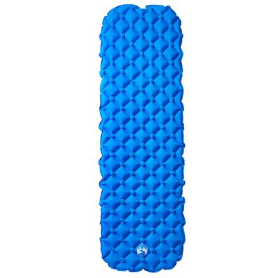 vidaXL piepūšams kempinga matracis, vienvietīgs, 190x58x6 cm, zils