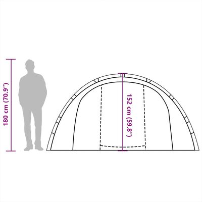 vidaXL makšķernieku telts 4 personām, brūna, ūdensnecaurlaidīga