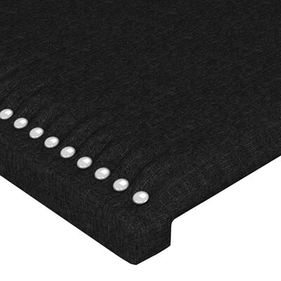 vidaXL gultas galvgalis ar LED, 100x5x78/88 cm, melns audums
