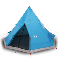 vidaXL kempinga telts, tipi, 4 personām, zila, ūdensnecaurlaidīga