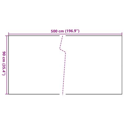 vidaXL balkona aizsegs, balts, 500x90 cm, PE rotangpalma