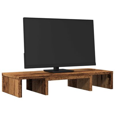 vidaXL monitora paliktnis, regulējams, koka krāsā, 60x24x10,5 cm