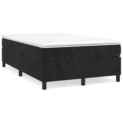 vidaXL atsperu gulta ar matraci, melns samts, 120x190 cm