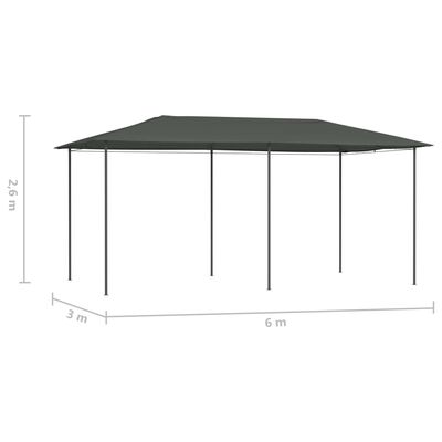 vidaXL dārza nojume, 2,98x5,3x2,59 m, antracītpelēka, 160 g/m²