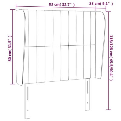 vidaXL galvgalis ar malām, 83x23x118/128 cm, melns audums