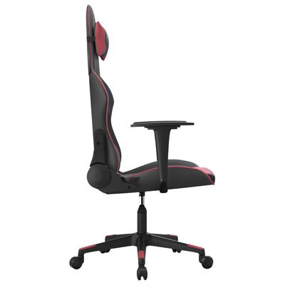 vidaXL datorspēļu krēsls, melna un vīnsarkana mākslīgā āda