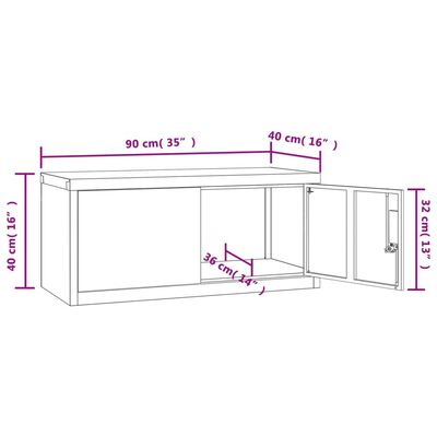 vidaXL dokumentu skapis, melns, 90x40x145 cm, tērauds