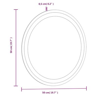 vidaXL vannasistabas LED spogulis, 50 cm, apaļš