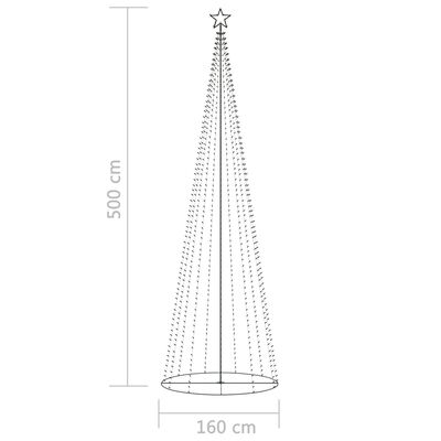 vidaXL Ziemassvētku koks, 752 krāsainas LED lampiņas, 160x500 cm