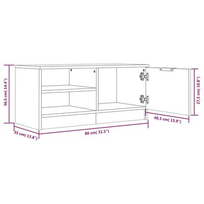 vidaXL TV skapīši, 2 gab., ozolkoka, 80x35x36,5 cm, inženierijas koks