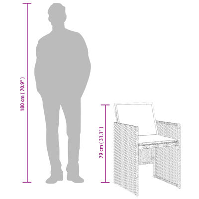 vidaXL dārza krēsli ar matračiem, 4 gab., bēša PE rotangpalma