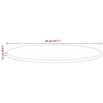 vidaXL galda virsma, Ø 40x1,5 cm, apaļa, pārstrādāts masīvkoks