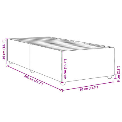 vidaXL gultas rāmis, melns, 80x200 cm, audums