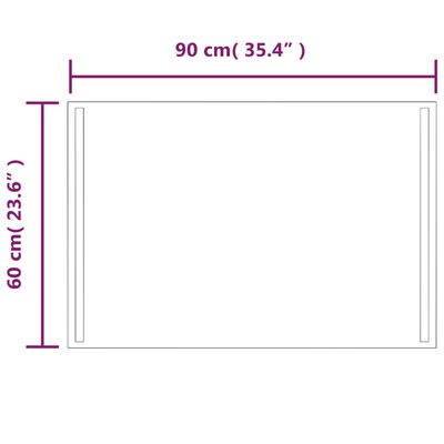 vidaXL vannasistabas spogulis ar LED, 60x90 cm