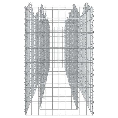 vidaXL arkveida gabiona grozs, 400x50x100 cm, cinkota dzelzs