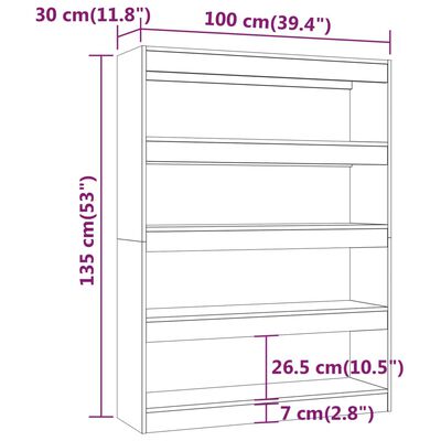 vidaXL grāmatu plaukts, aizslietnis, melns, 100x30x135 cm