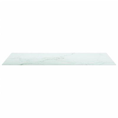 vidaXL galda virsma, balta, 100x50 cm, 6 mm, stikls ar marmora dizainu