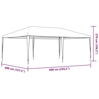 vidaXL dārza nojume, 4x6 m, balta