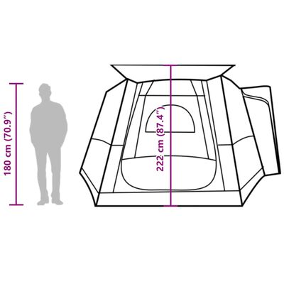 vidaXL automašīnas telts 4 personām, zila, ūdensnecaurlaidīga