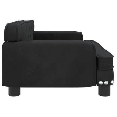 vidaXL bērnu dīvāns, melna, 70x45x30 cm, samts