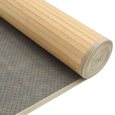 vidaXL paklājs, taisnstūra forma, dabīga krāsa, 80x400 cm, bambuss