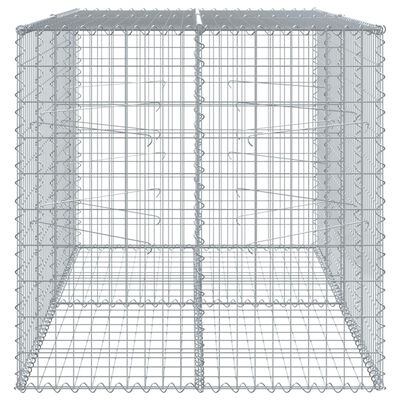 vidaXL gabiona grozs ar vāku, 200x100x100 cm, cinkota dzelzs