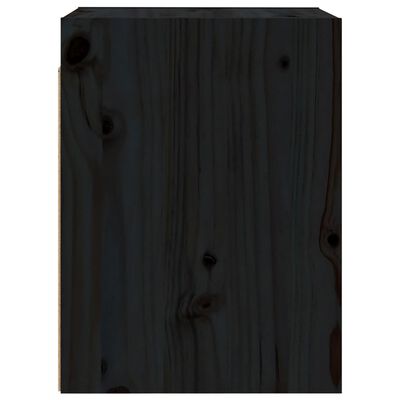 vidaXL sienas skapītis, melns, 30x30x40 cm, priedes masīvkoks