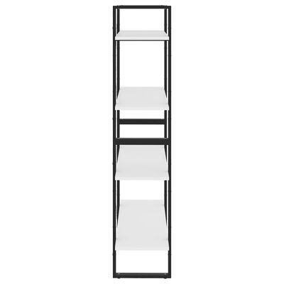 vidaXL 4-līmeņu grāmatu plaukts, balts, 80x30x140 cm, skaidu plāksne