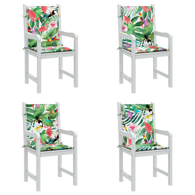 vidaXL krēslu matrači, 4 gab., krāsaini, audums