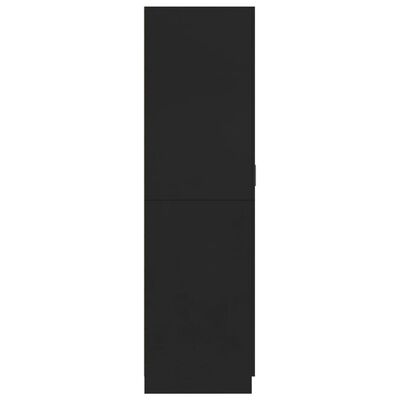 vidaXL skapis, melns, 80x52x180 cm, inženierijas koks