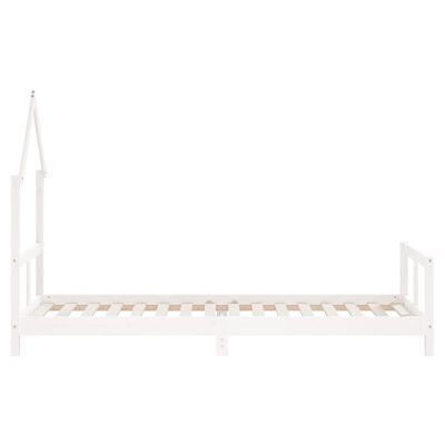 vidaXL bērnu gultas rāmis, balts, 80x200 cm, priedes masīvkoks