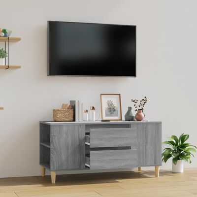 vidaXL TV skapītis, pelēka ozolkoka, 102x44,5x50 cm, inženierijas koks