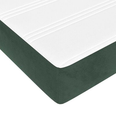 vidaXL atsperu gulta ar matraci, tumši zaļš samts, 120x200 cm