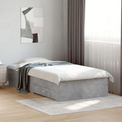 vidaXL gultas rāmis ar atvilktnēm, betona pelēks, 180x200 cm