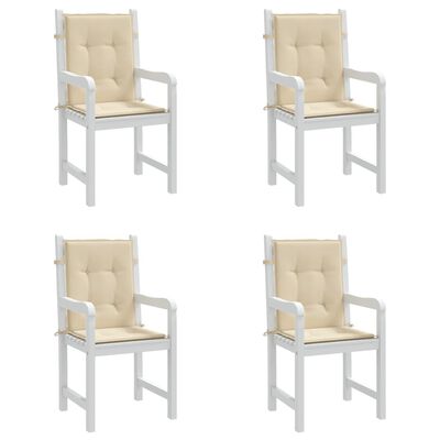 vidaXL dārza krēslu spilveni, 4 gab., bēši, 100x50x3 cm, audums