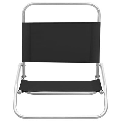 vidaXL salokāmi pludmales krēsli, 2 gab., melns audums