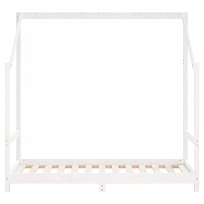 vidaXL bērnu gultas rāmis, balts, 2x(80x160) cm, priedes masīvkoks