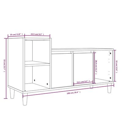 vidaXL TV skapītis, betona pelēks, 100x35x55 cm, inženierijas koks