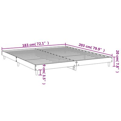 vidaXL gultas rāmis, ozolkoka krāsā, 180x200 cm, inženierijas koks