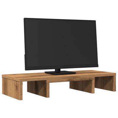 vidaXL monitora paliktnis, regulējams, koka krāsa, 60x24x10,5 cm