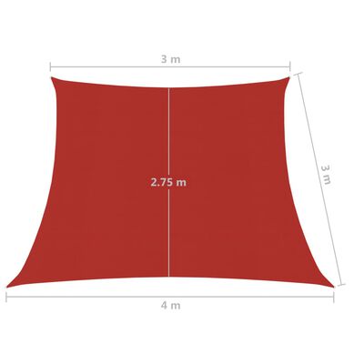 vidaXL saulessargs, 160 g/m², sarkans, 3/4x3 m, HDPE