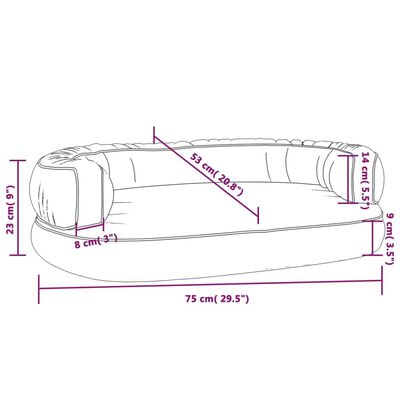 vidaXL ergonomiska suņu gulta, tumši zila, 75x53 cm, mākslīgā āda