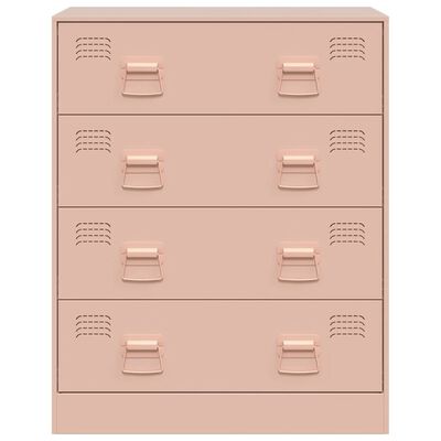 vidaXL kumode, rozā, 67x39x83 cm, tērauds