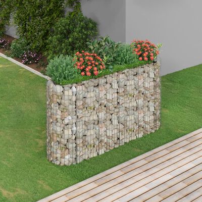 vidaXL gabions, augstā puķu kaste, cinkota dzelzs, 190x50x100 cm