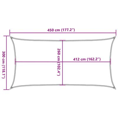 vidaXL saules aizsargs, 4,5x3 m, 100% poliesters, Oksforda audums