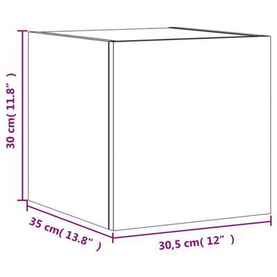 vidaXL TV galdiņi ar LED lampiņām, 2 gab., balti, 30,5x35x30 cm