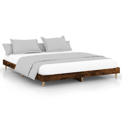 vidaXL gultas rāmis, ozolkoka krāsā, 200x200 cm, inženierijas koks
