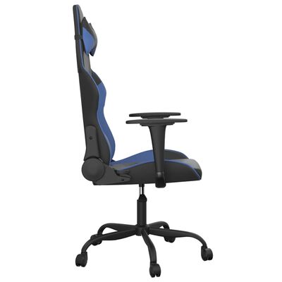 vidaXL datorspēļu krēsls, melna un zila mākslīgā āda