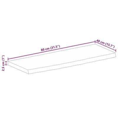 vidaXL galda virsma, 80x40x2,5 cm, mango masīvkoks