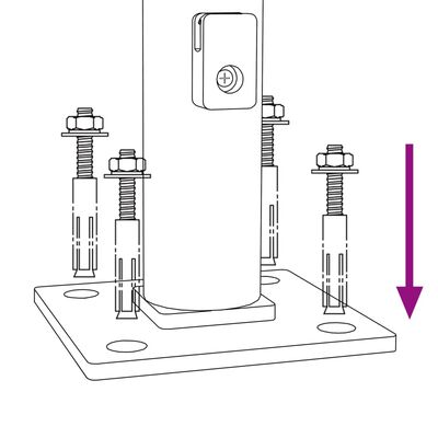 vidaXL stiepļu žogs ar atloku, 2,2x10 m, antracītpelēks